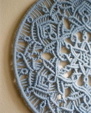 Yuvarlak Makrome Mandala — Gri · 3